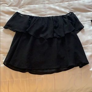 Black off the shoulder shirt